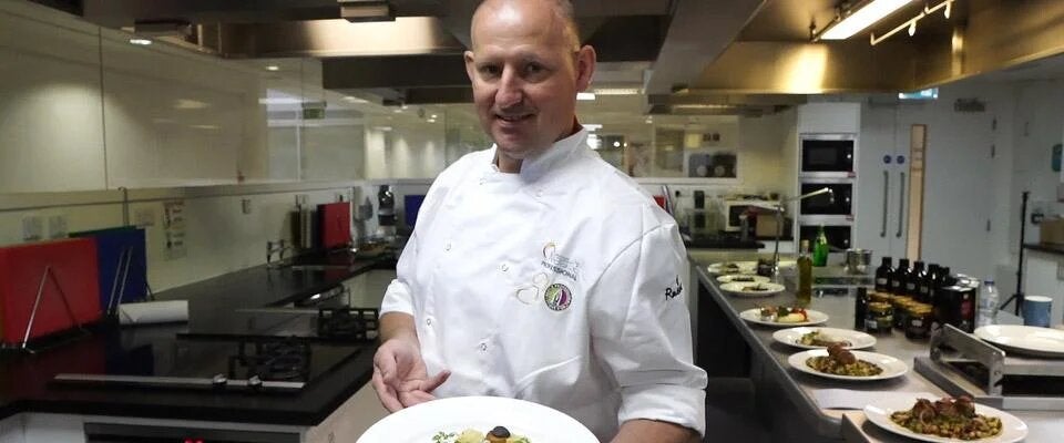 Chef Peter Woods in action in the kitchen