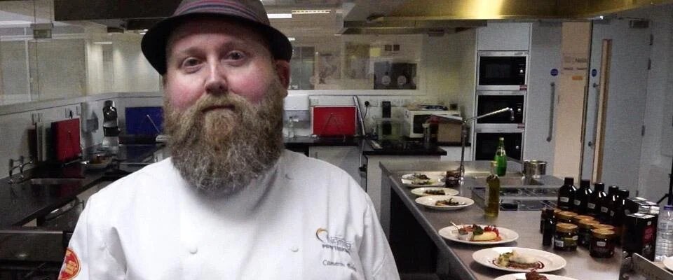 Chef Stephen Cummings in action in the kitchen