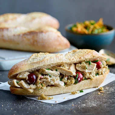 Image of vegan filled sandwich sub roll