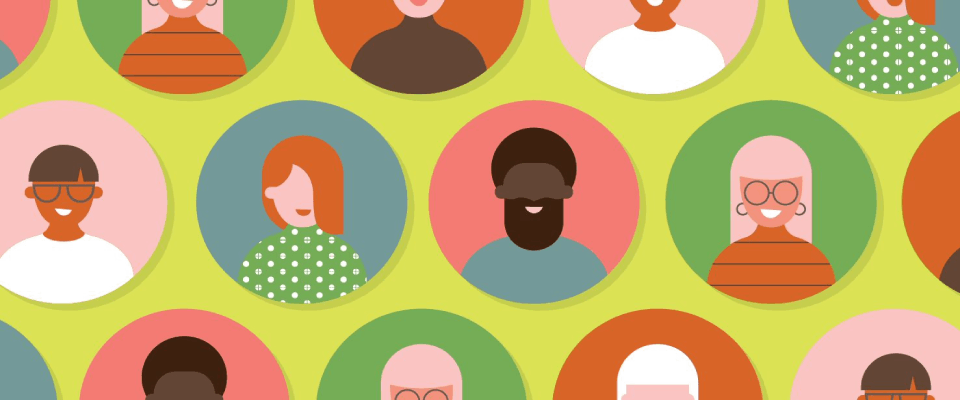 Illustration of different customers who have answered why they eat plant-based meat