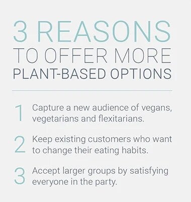 three reasons to offer more plant based options