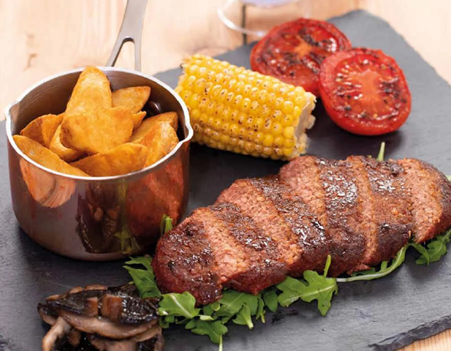 GARDEN GOURMET® Vegan Sensational Burger used in steak and chips recipe