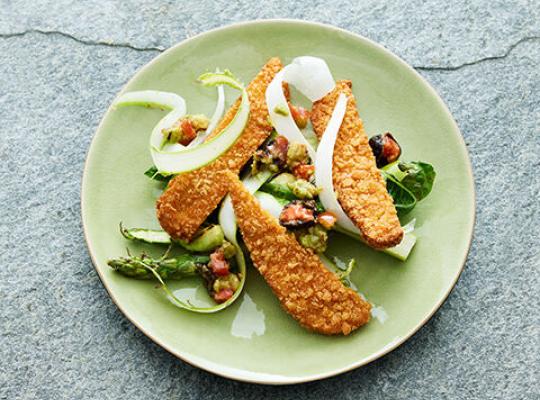 Garden Gourmet Vegan Fillet used in Spring Salad