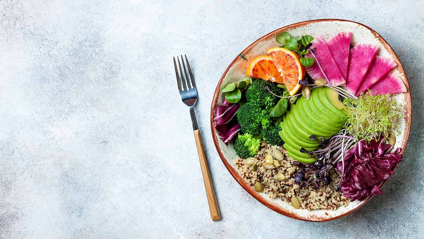 a plate of plant-based food