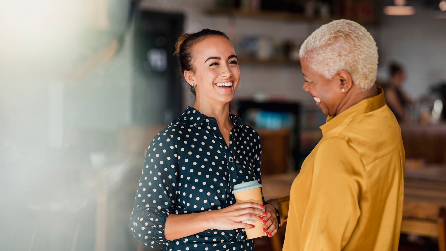 Two colleagues chatting