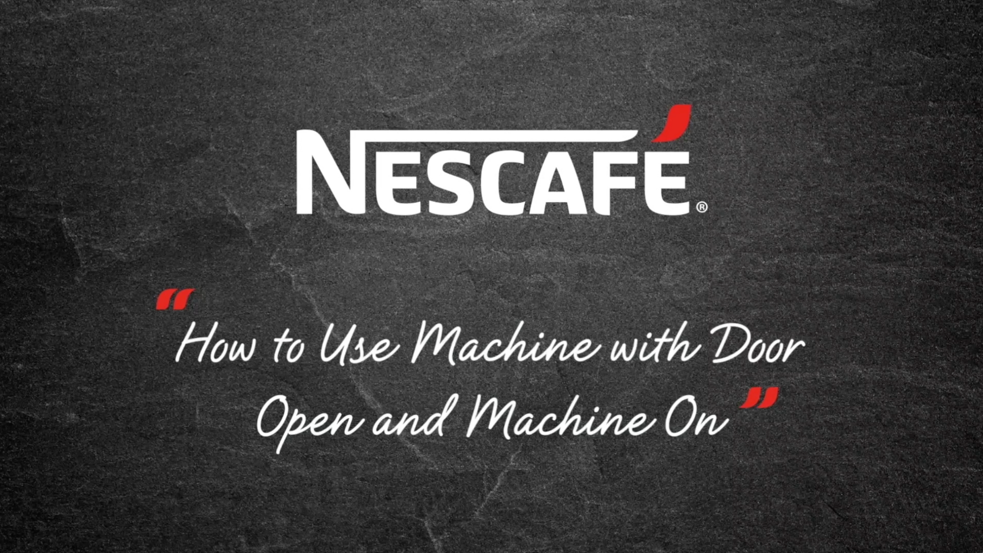 How to Use Nescafé Soluble Coffee Machine (FTS120, FTS30) with Door Open &amp; Machine On