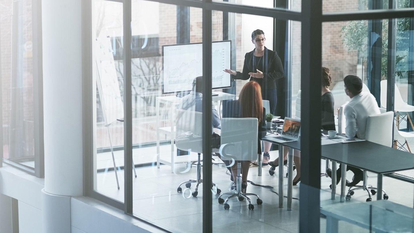 manager presenting to team