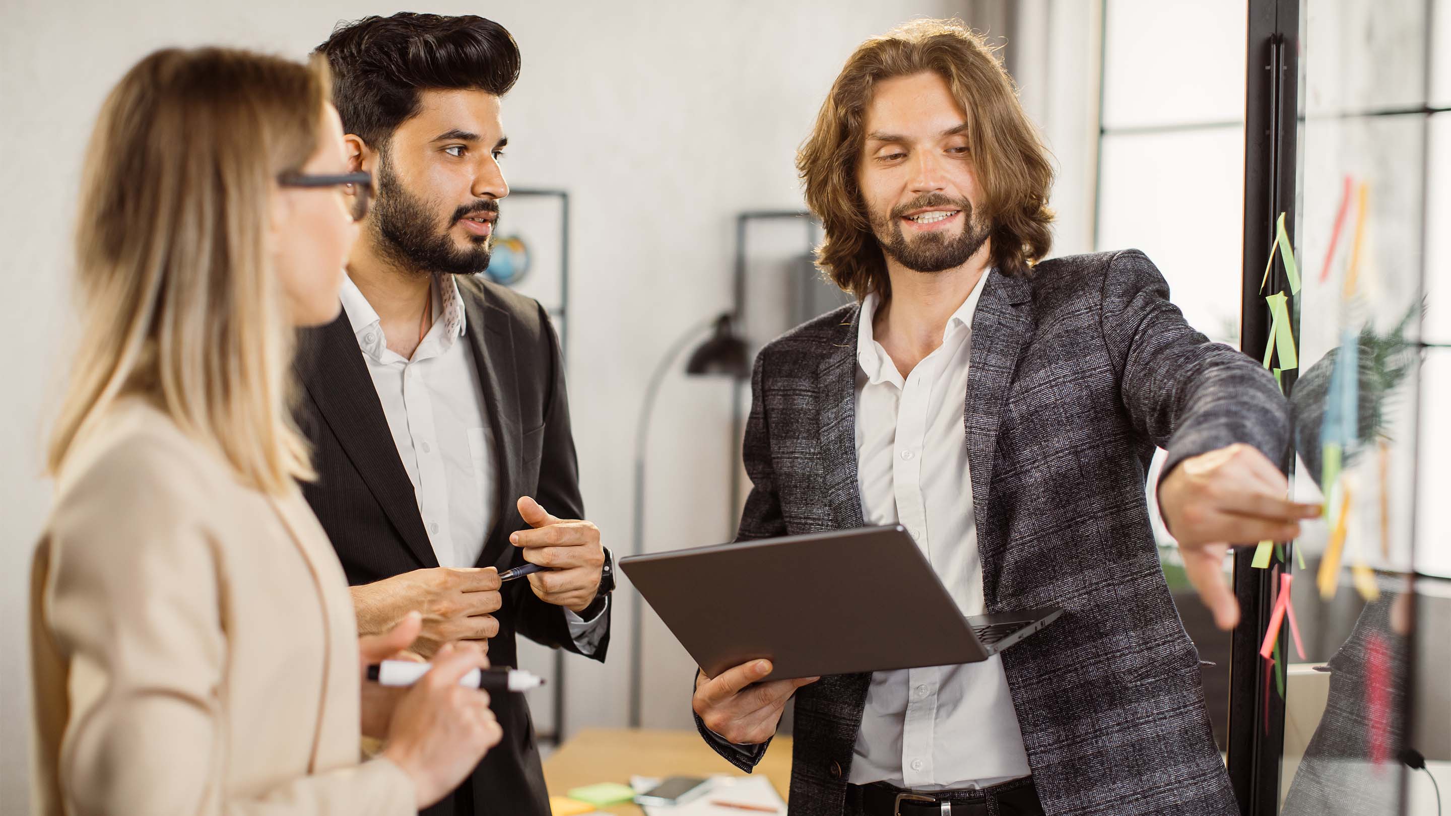 employees in a planning session