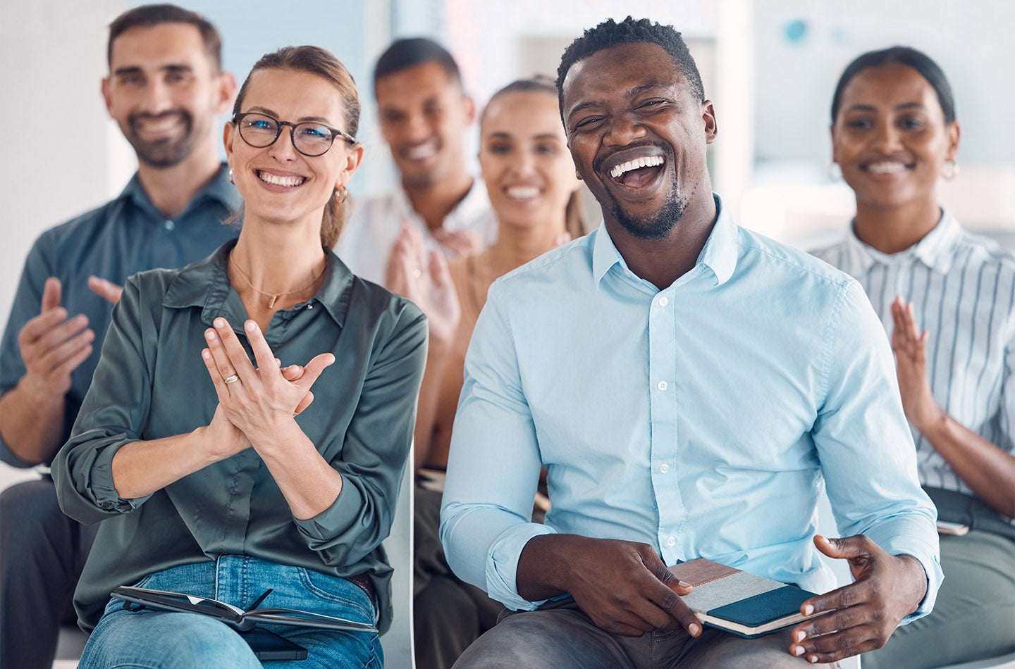 colleagues sitting in a group