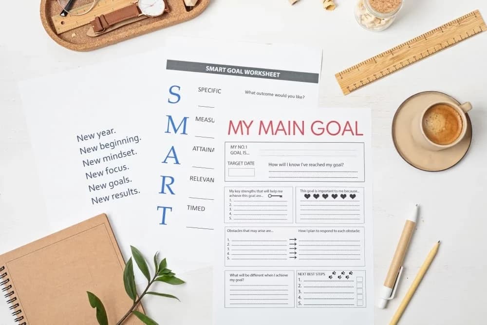 project smart goals checklists on desk 1 1