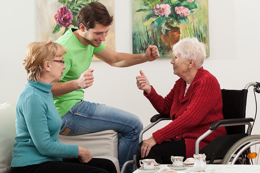 Family in a care home