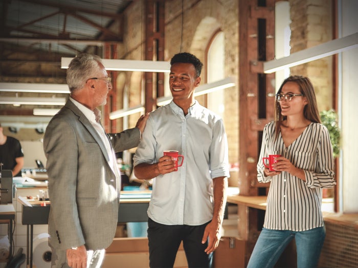 people having a coffee and a chat