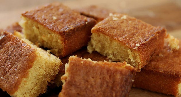 milkybar blondies on a plate