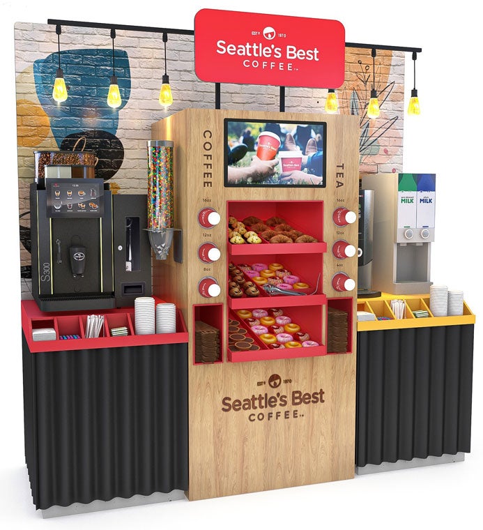 Seattle's Best Coffee machine in furniture