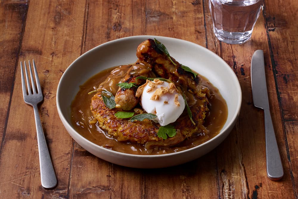Bubble and squeak Bubble &amp; Squeak with Roast Onion Gravy