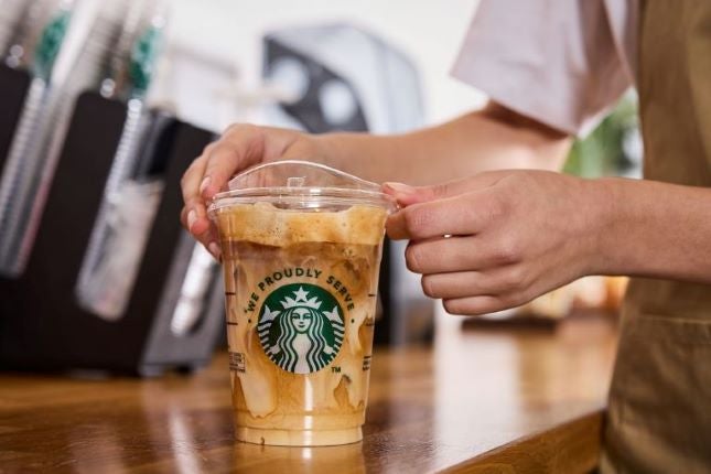 starbucks drink being made at college or university site