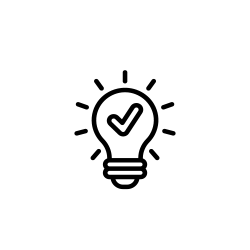 light bulb with tick icon