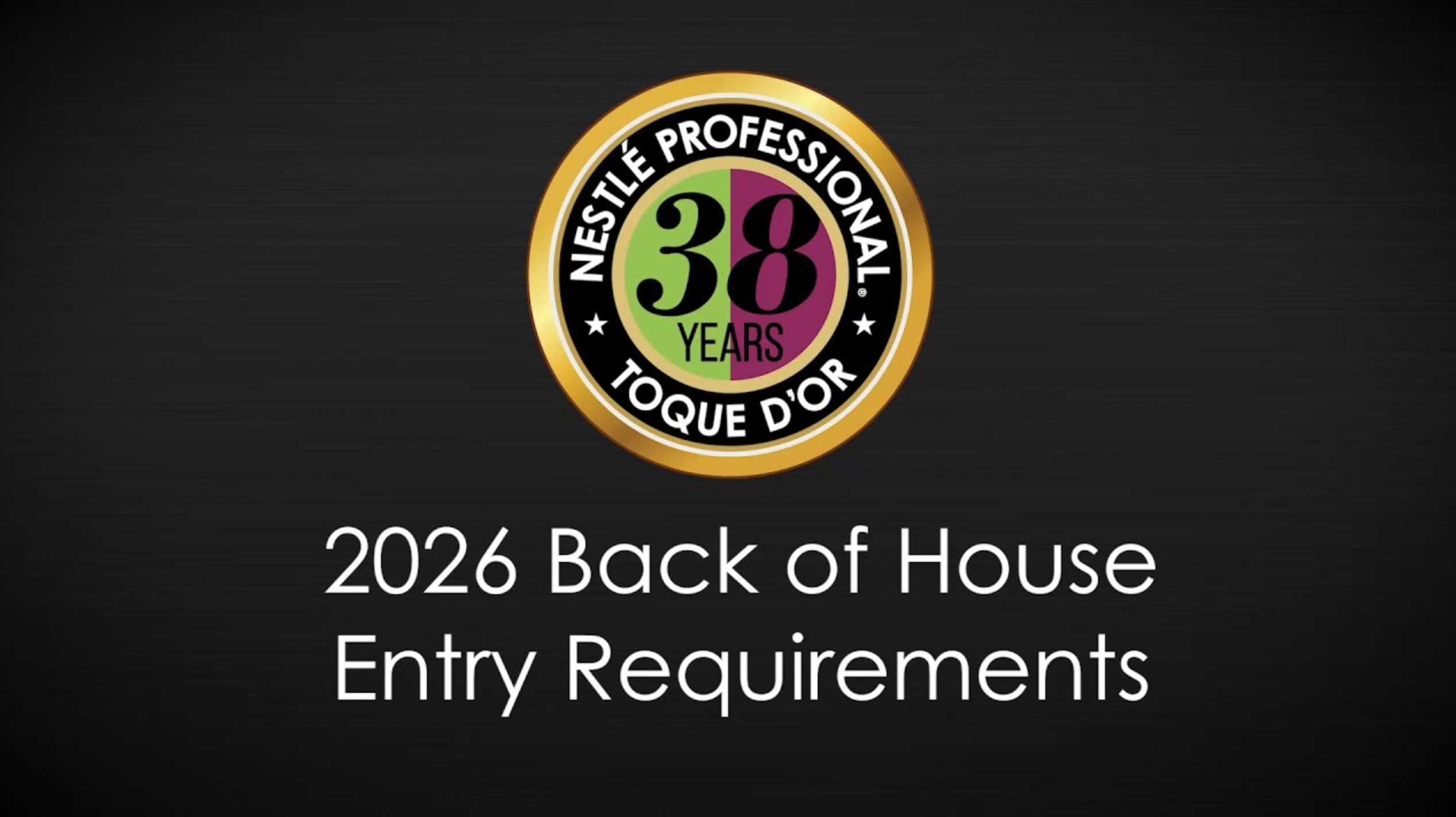 Toque d'Or 2026 Back of House task title page image