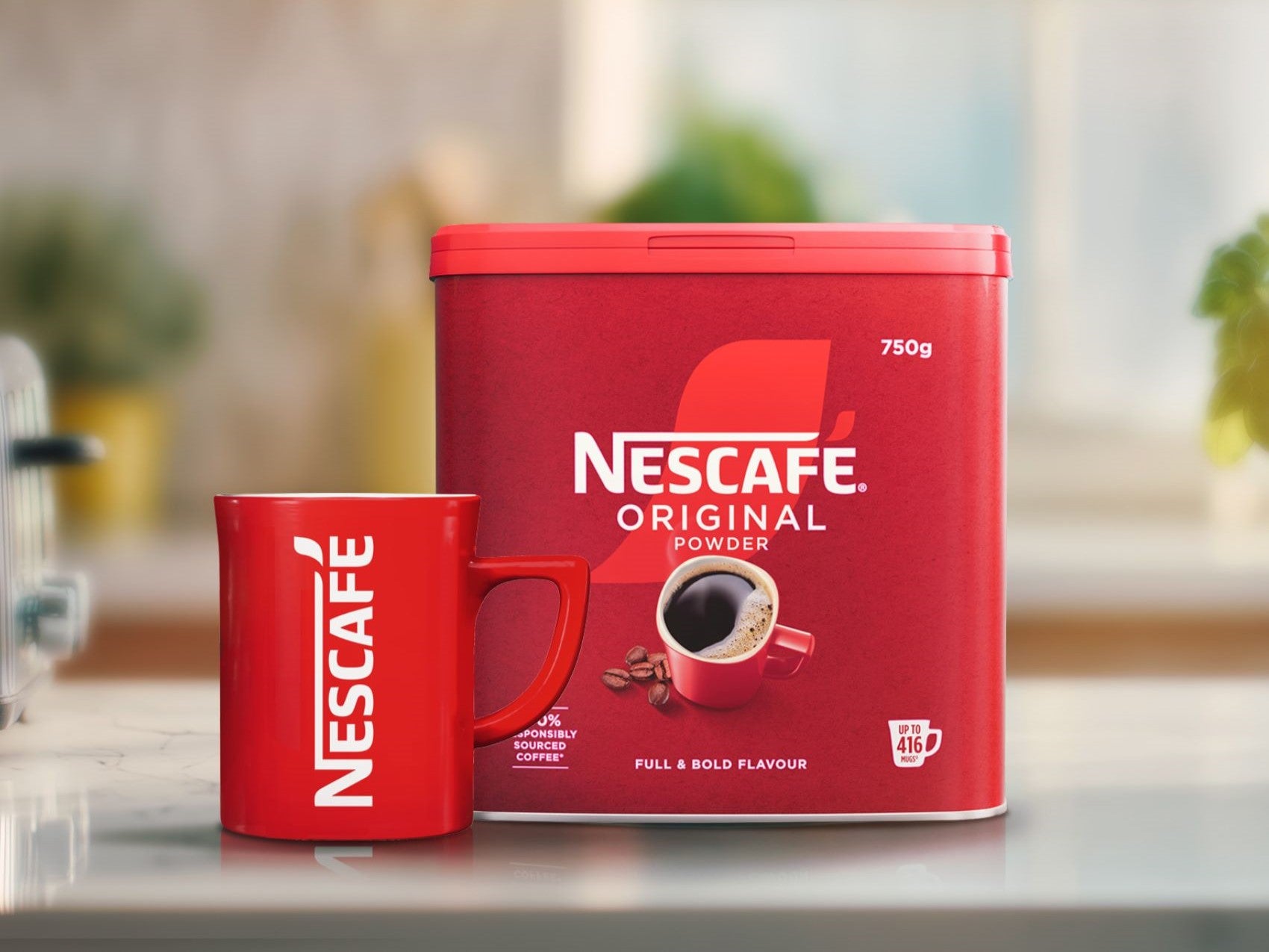 nescafe original mug and tin