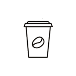 On the go coffee cup icon