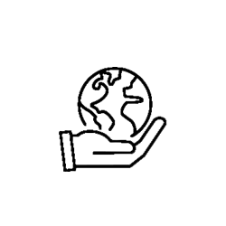 hand holding earth icon