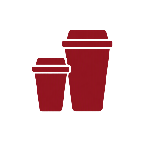 two cup sizes icon