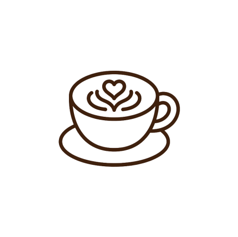 premium coffee with latte art icon
