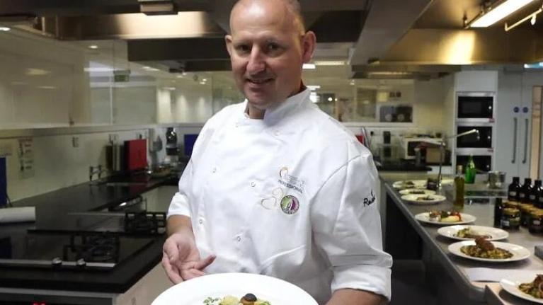 Chef Peter Woods in action in the kitchen