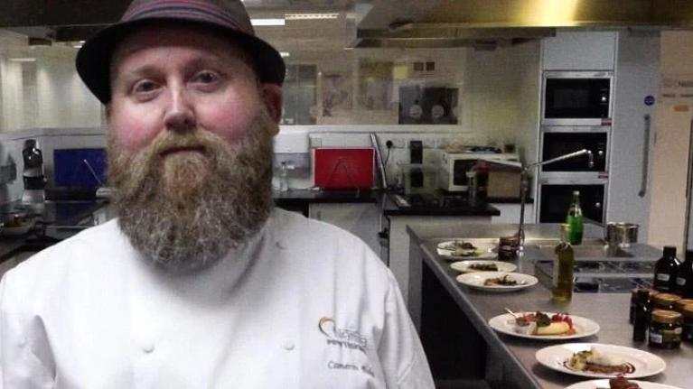 Chef Stephen Cummings in action in the kitchen