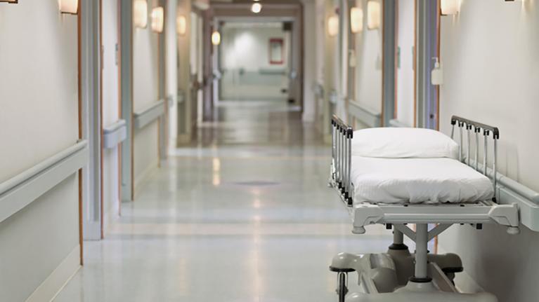 a bed in a hospital
