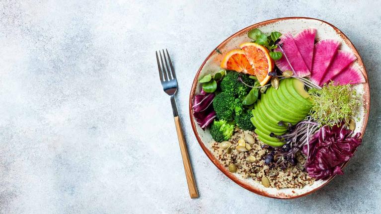 a plate of plant-based food