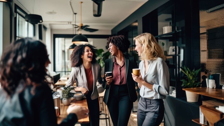 Professionals connecting over a cup of coffee 