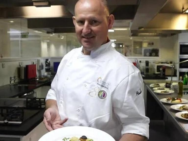 Chef Peter Woods in action in the kitchen