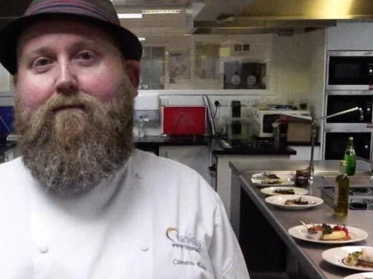 Chef Stephen Cummings in action in the kitchen