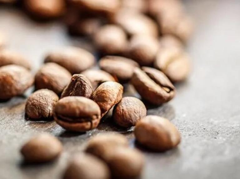 Sprinkled coffee beans