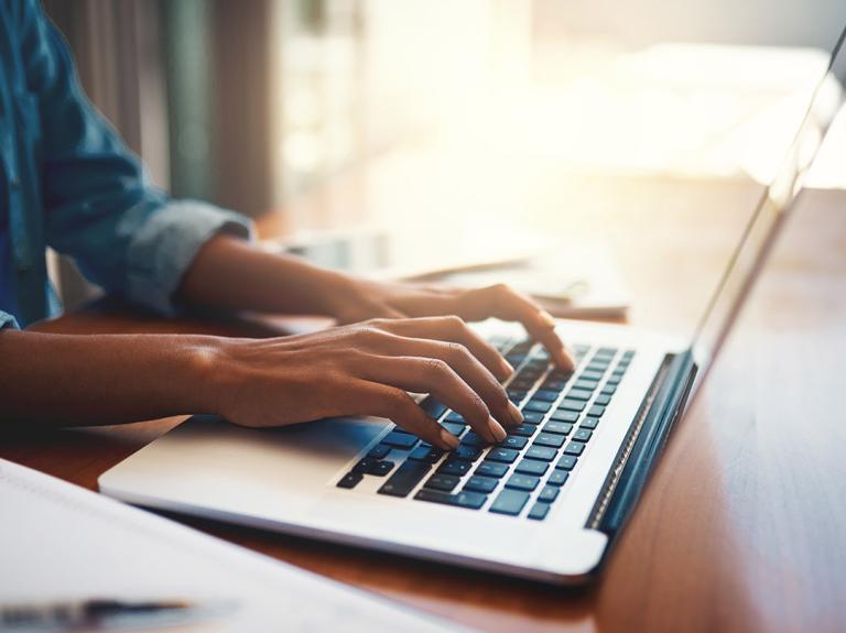 person on laptop
