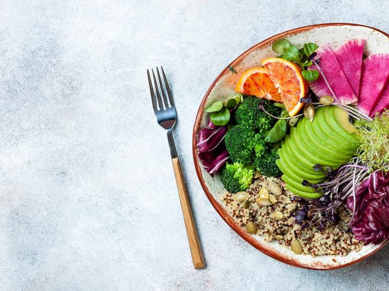 a plate of plant-based food
