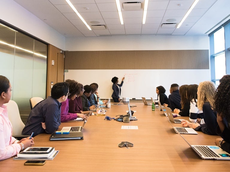 manager running a meeting