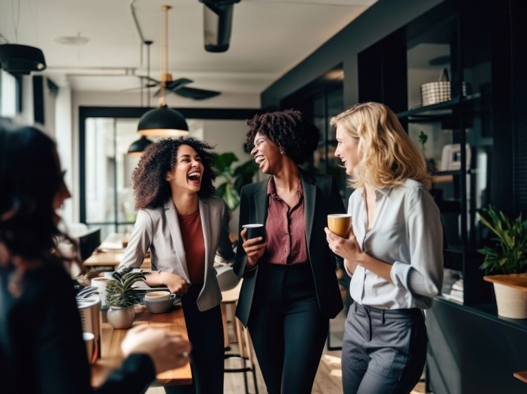Professionals connecting over a cup of coffee