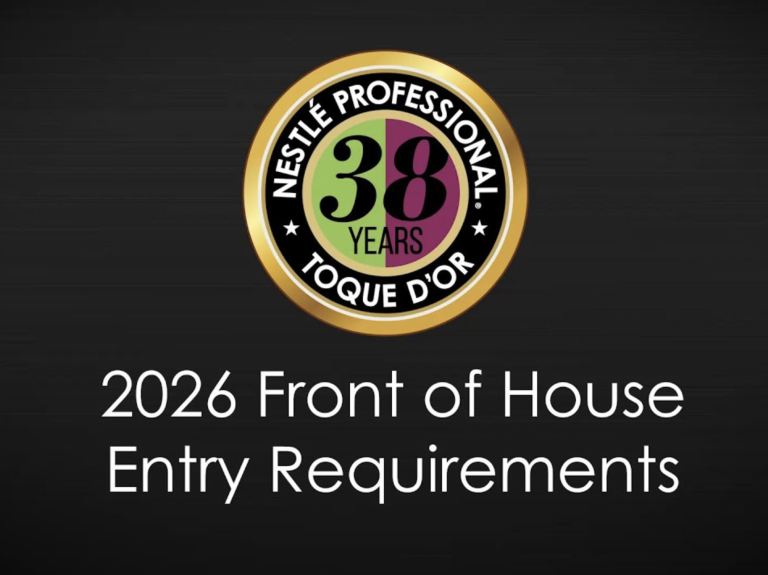 Toque d'Or Front of House entry title page