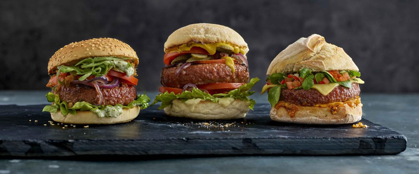 Three burgers