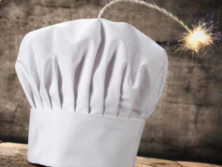 white chefs hat time bomb