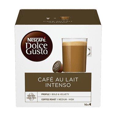 Box of Nescafé Dolce Gusto Cafe au Lait Intenso capsules 