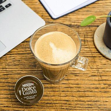 Nescafé Dolce Gusto Cafe au Lait Intenso drink and capsule