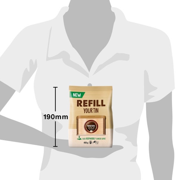 Nescafe Gold Refill 450g Relative Size Graphic 