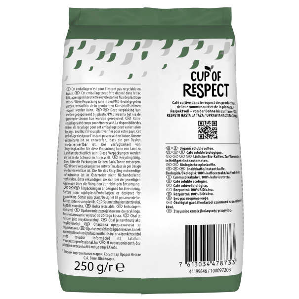 nescafe organic arabica coffee back