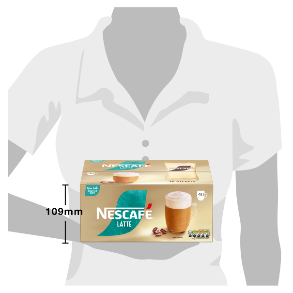 Nescafe Latte Sachets Box Relative Size Graphic