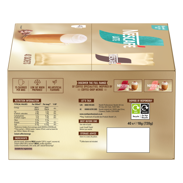 Nescafe Latte Sachets Box Right View
