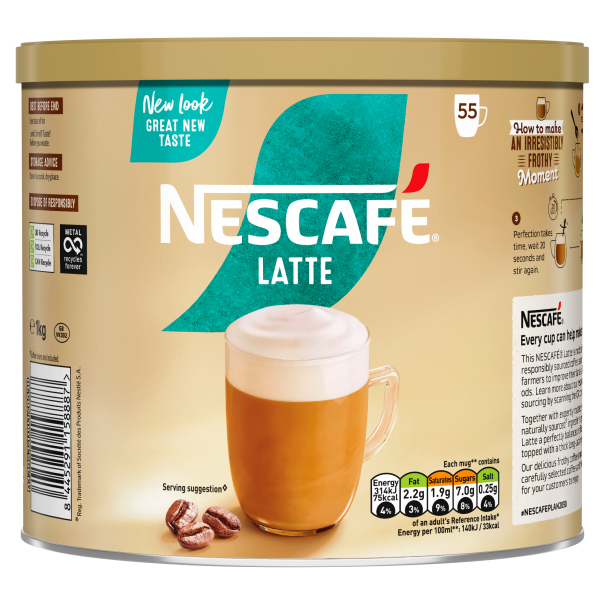 Nescafe Latte 1kg Tin Back View 