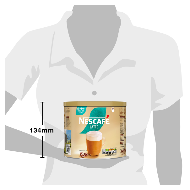 Nescafe Latte 1kg Tin Relative Size Graphic